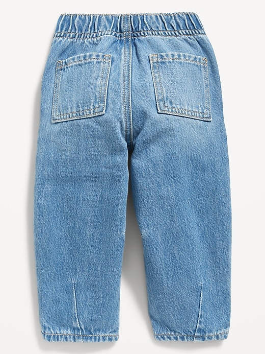 View large product image 2 of 2. Pull-On Baggy Barrel-Leg Jeans for Toddler Girls