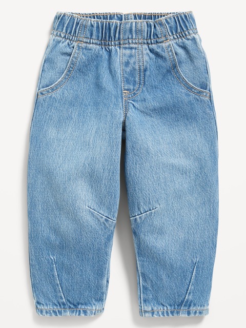 Pull-On Baggy Barrel-Leg Jeans for Toddler Girls - Blue