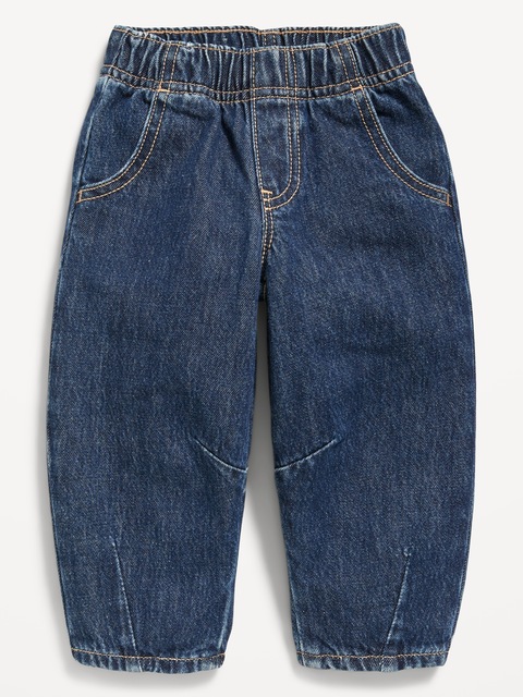 Pull-On Baggy Barrel-Leg Jeans for Toddler Girls - Multi