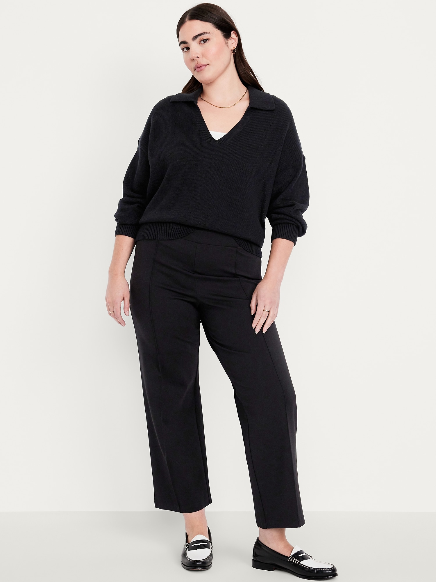 Extra High-Waisted Stevie Straight Ankle Pants