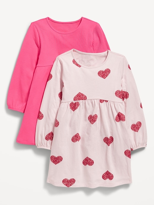 View large product image 1 of 1. Long-Sleeve Fit and Flare Dress 2-Pack for Toddler Girls