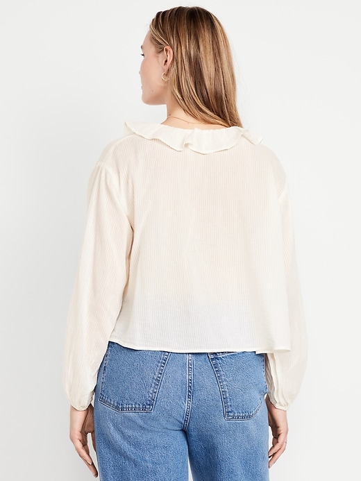 Image number 4 showing, Tie-Front Ruffle Top