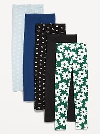 Image number 1 showing, Full-Length Leggings 5-Pack for Girls