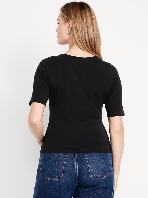Image number 5 showing, Double-Layer Scoop-Neck T-Shirt