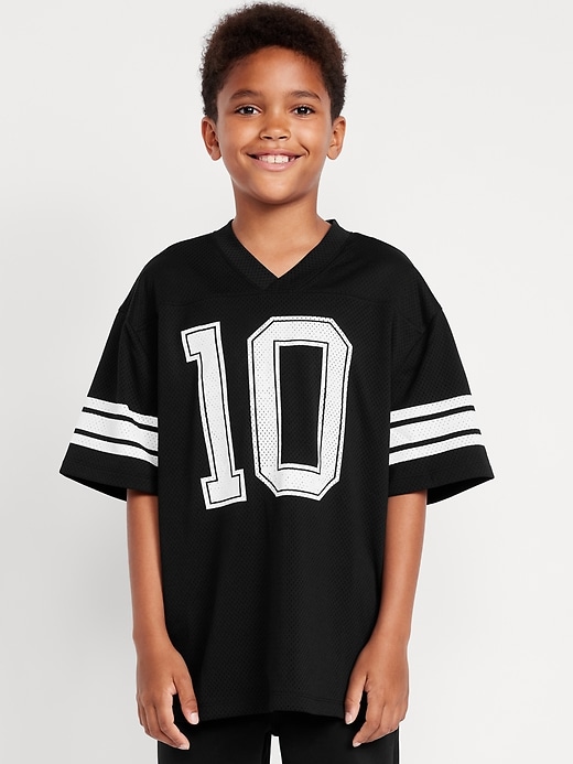 Image number 3 showing, Oversized Boxy Mesh Graphic T-Shirt for Boys