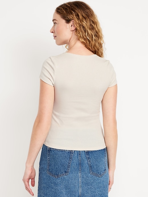 Image number 2 showing, Square-Neck Ribbed T-Shirt