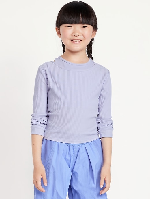 View large product image 1 of 2. 2-In-1 Ribbed Performance Top for Girls