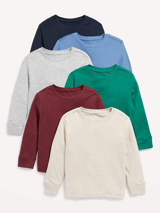 View large product image 1 of 1. Long-Sleeve T-Shirt 6-Pack for Toddler Boys