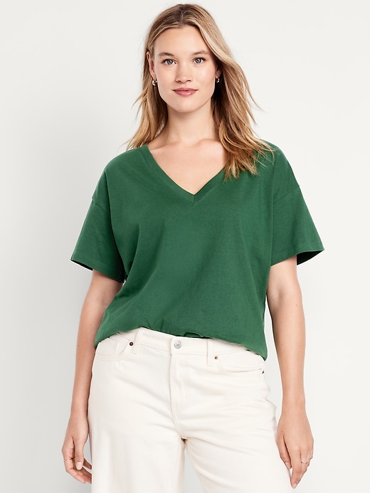 L'image numéro 4 présente T-shirt rétro à col en V