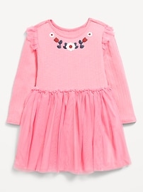 Image number 2 showing, Long-Sleeve Fit and Flare Tutu Dress for Toddler Girls