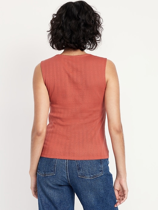 Image number 2 showing, Sleeveless Pointelle Top