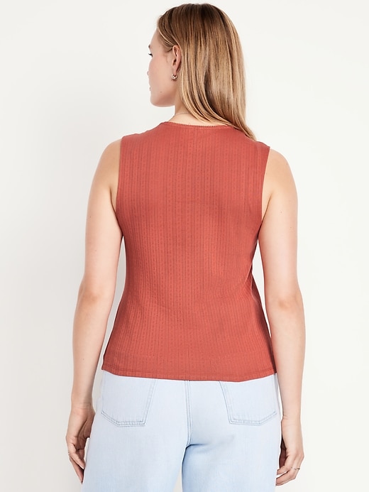 Image number 4 showing, Sleeveless Pointelle Top