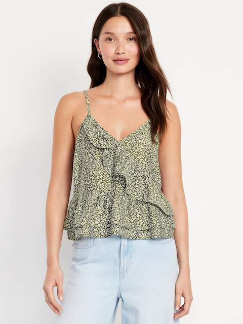 Ruffle Cami Top - Green