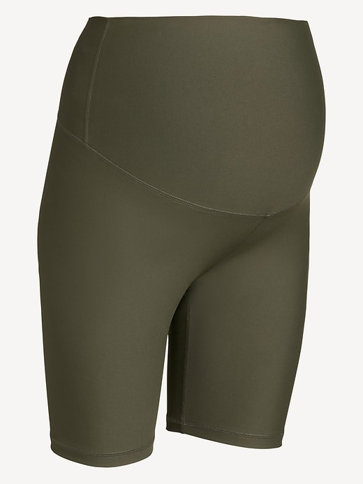 Image number 4 showing, Maternity Full Panel PowerSoft Biker Shorts -- 8-inch inseam