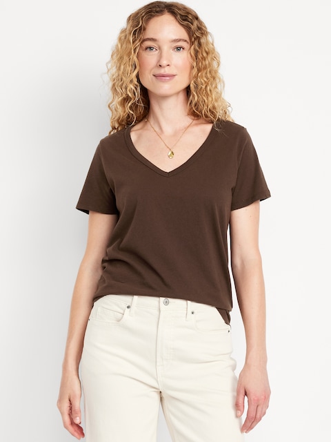 T-shirt passe-partout à encolure en V