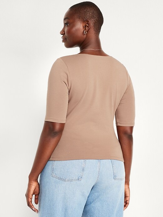 Image number 4 showing, Double-Layer Scoop-Neck T-Shirt