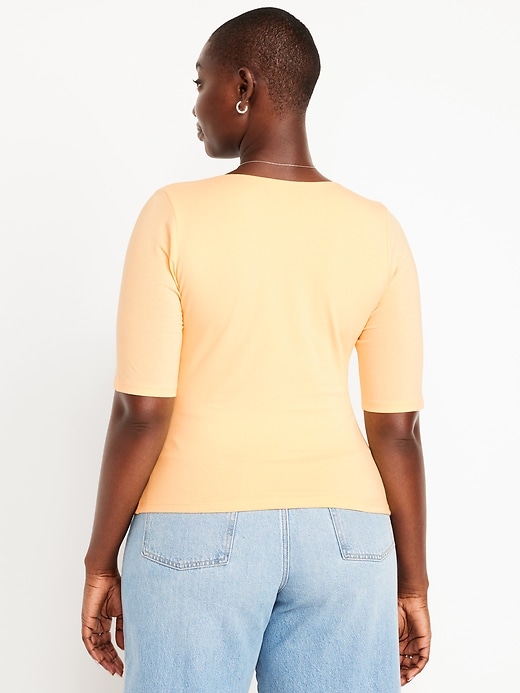 Image number 5 showing, Double-Layer Scoop-Neck T-Shirt