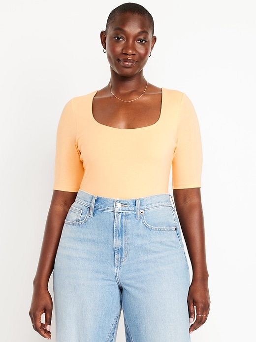 Image number 4 showing, Double-Layer Scoop-Neck T-Shirt
