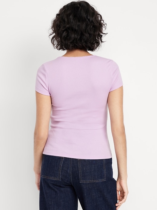 Image number 2 showing, Square-Neck Ribbed T-Shirt