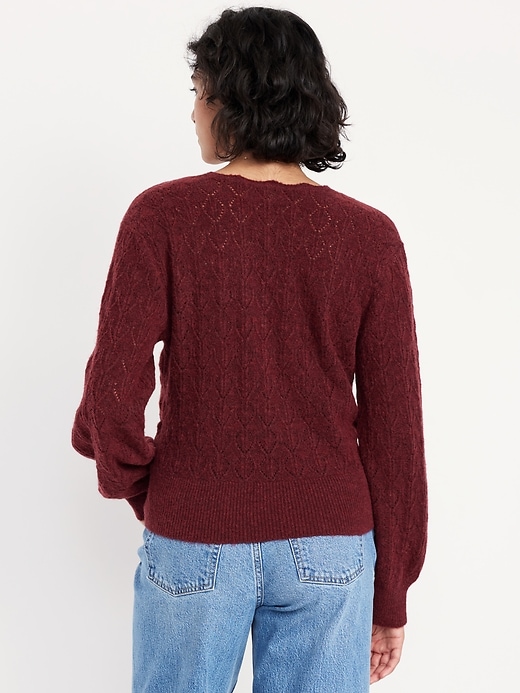Image number 2 showing, Wool-Blend Wrap-Front Sweater