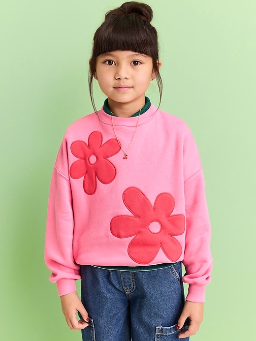 View large product image 1 of 2. Oversized Graphic Tunic Sweatshirt for Girls