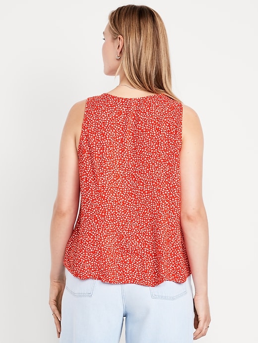 Image number 4 showing, Button-Down Crepe Tank Top