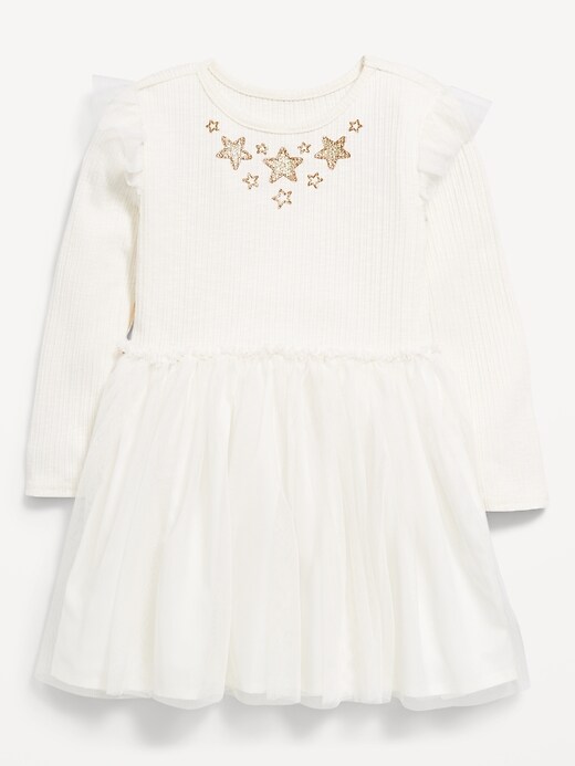 Image number 1 showing, Long-Sleeve Fit and Flare Tutu Dress for Toddler Girls