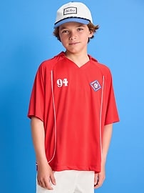 Image number 1 showing, Oversized Collared Soccer Jersey T-Shirt for Boys