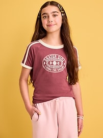 Image number 1 showing, Fitted Short-Sleeve Graphic T-Shirt for Girls