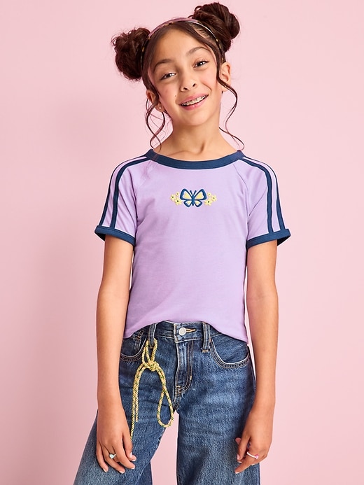 View large product image 1 of 4. Fitted Short-Sleeve Graphic T-Shirt for Girls