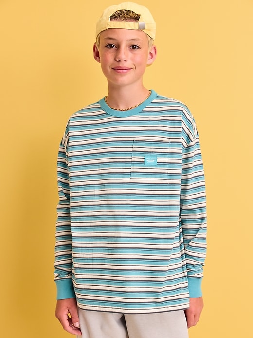 View large product image 1 of 1. Oversized Long-Sleeve Pocket T-Shirt for Boys