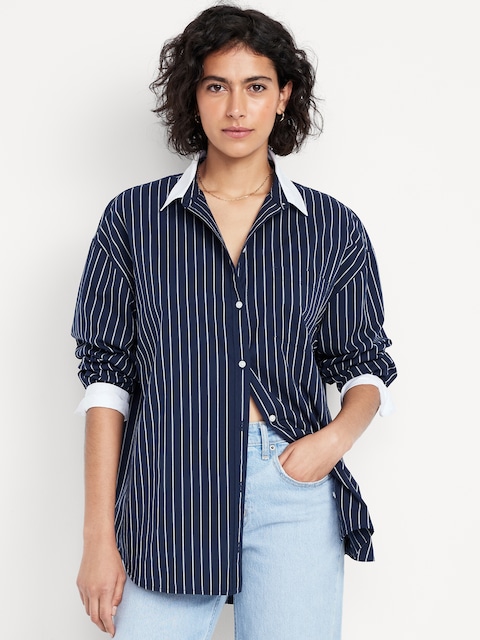 Oversized Button-Down Boyfriend Shirt