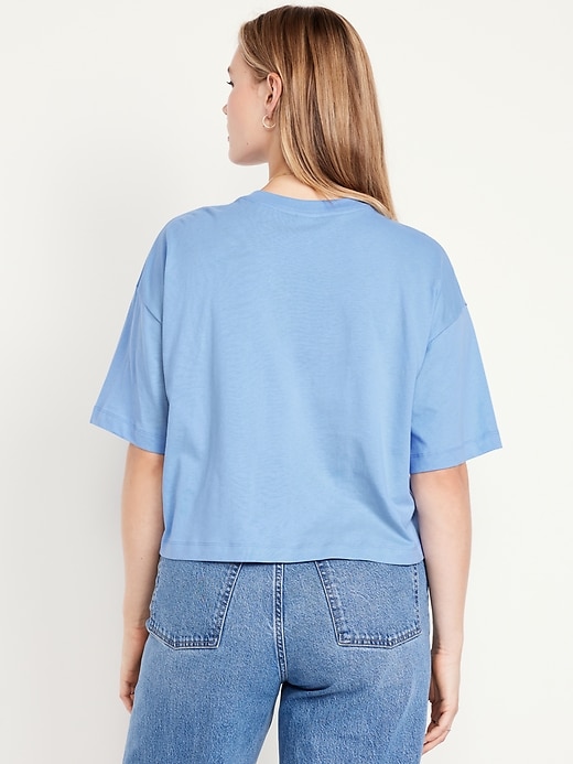 Image number 5 showing, Vintage Crew-Neck Oversized Crop T-Shirt