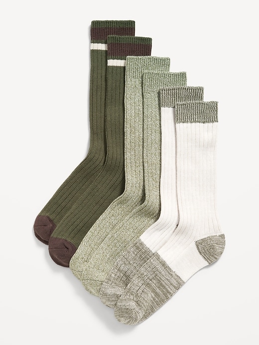 View large product image 1 of 1. 3-Pack Marled Boot Socks for Men