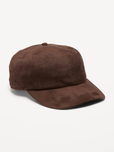 Faux-Suede Baseball Cap for Men - Brown