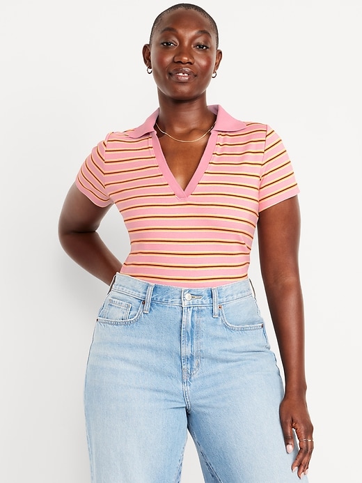 Image number 4 showing, Short-Sleeve Cropped Polo