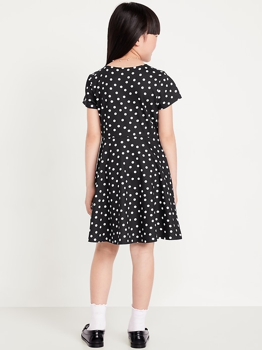 View large product image 2 of 3. Printed Short-Sleeve Fit and Flare Dress for Girls