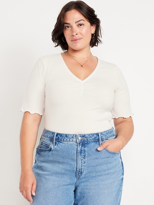 Image number 6 showing, Ruffle-Trim Ribbed Top