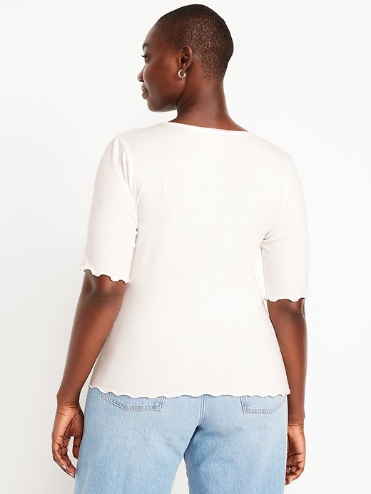 Image number 5 showing, Ruffle-Trim Ribbed Top