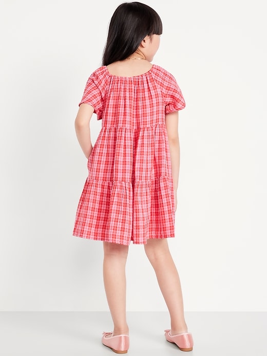 View large product image 2 of 3. Printed Flutter-Sleeve Double-Weave Tiered Swing Dress for Girls