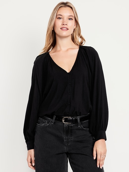 Image number 3 showing, Jacquard Button-Down Top