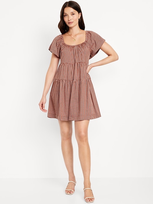 Image number 1 showing, Tiered Mini Swing Dress
