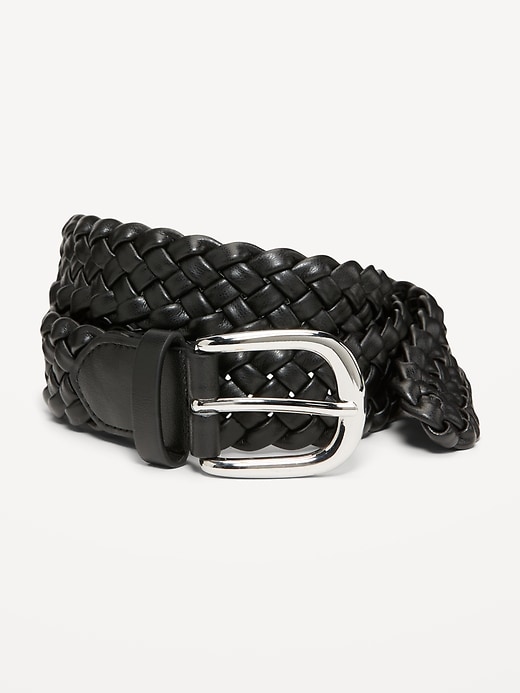View large product image 1 of 1. Braided Faux-Leather Belt for Women