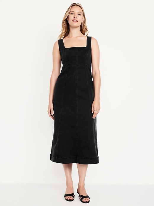 Image number 3 showing, Fit & Flare Sleeveless Denim Midi Dress