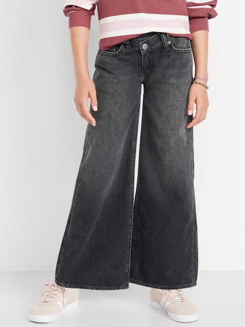 High-Waisted Super Baggy Wide-Leg Cargo Jeans for Girls