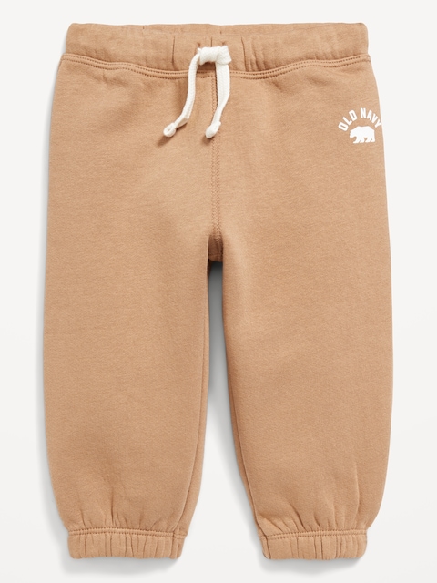 Pantalon en coton ouaté à logo imprimé pour bébé
