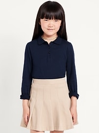Image number 1 showing, School Uniform Jersey-Knit Polo Shirt for Girls