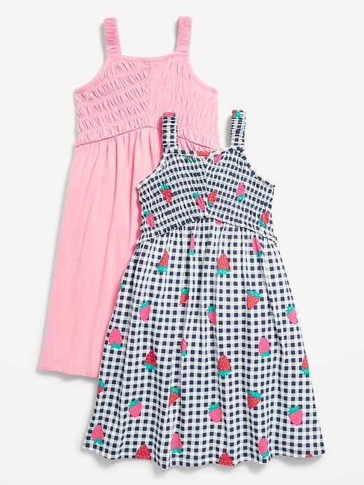View large product image 2 of 2. 2-Pack Fit & Flare Sleeveless Smocked Dress for Girls