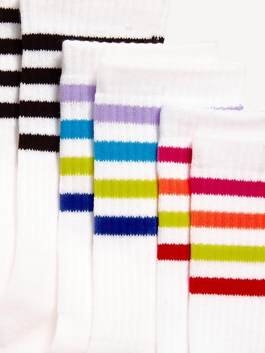 View large product image 2 of 2. Striped Crew Socks 3-Pack for Girls