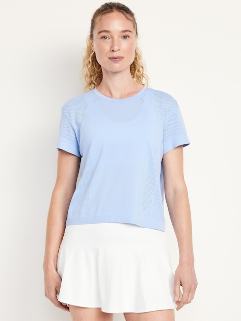 Fluid Seamless Loose T-Shirt - Blue